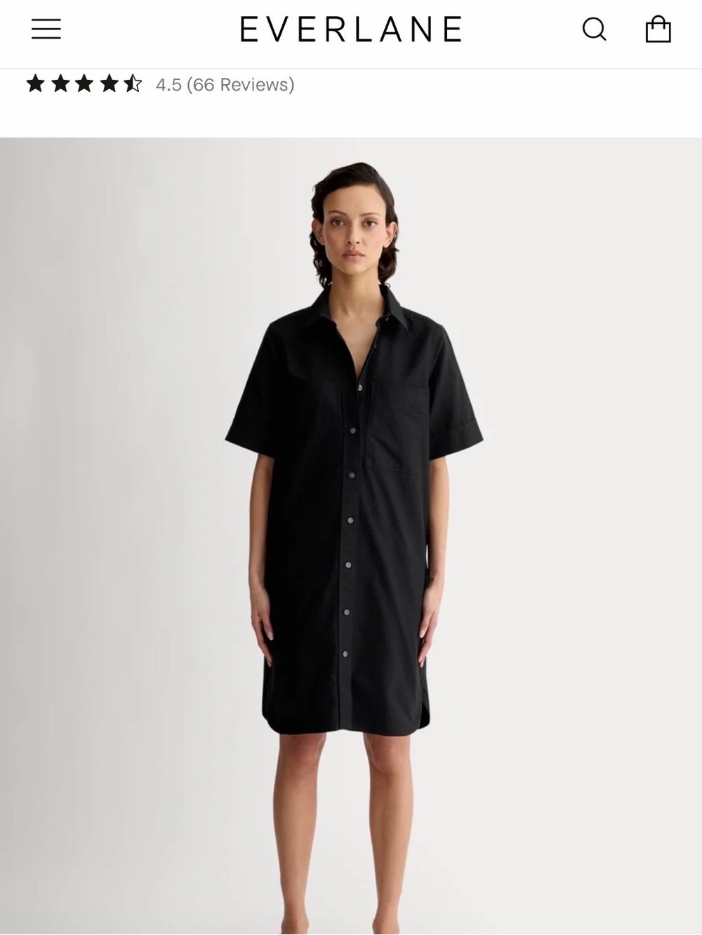 Everlane Black Shirt Dress - Never worn!